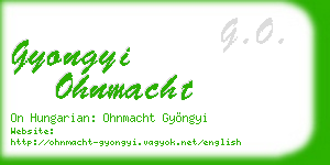 gyongyi ohnmacht business card